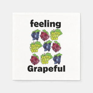 Servilleta De Papel Uvas Fruta Sentimiento Agradecido Fiesta Divertida