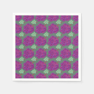 Servilleta De Papel Uvas Moradas y Verdes