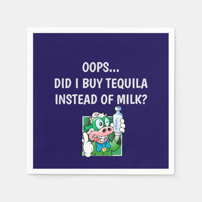 Servilleta De Papel Uy, ¿acabo de comprar Tequila en vez de leche? (Anverso)