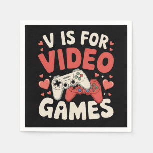 Servilleta De Papel V Es Para Videojuegos Divertido Día de San Valentí
