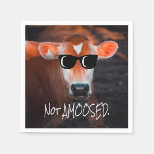 Servilleta De Papel Vaca con gafas de sol no está divertida Gracioso