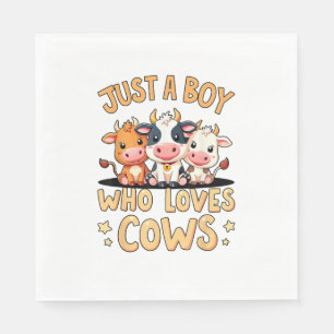 Servilleta De Papel Vaca Cuta _ Solo Un Niño Que Ama Vacas, Niño Y Bo