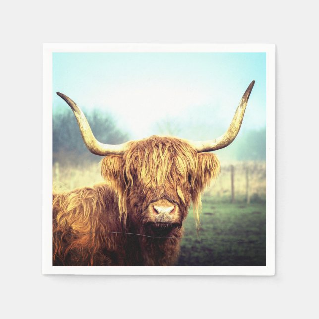 Servilleta De Papel Vaca de cuerno largo (Anverso)