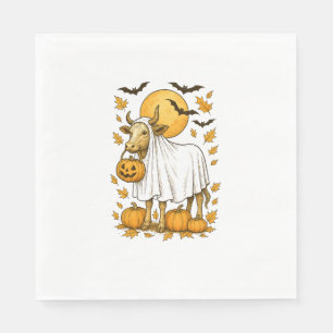 Servilleta De Papel Vaca de las Tierras Altas de Halloween con Disfraz
