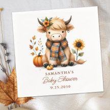 Vaca de las Tierras Altas Otoño Ternero Lindo Baby