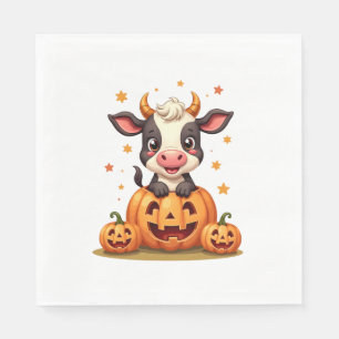 Servilleta De Papel Vaca de parche de calabaza