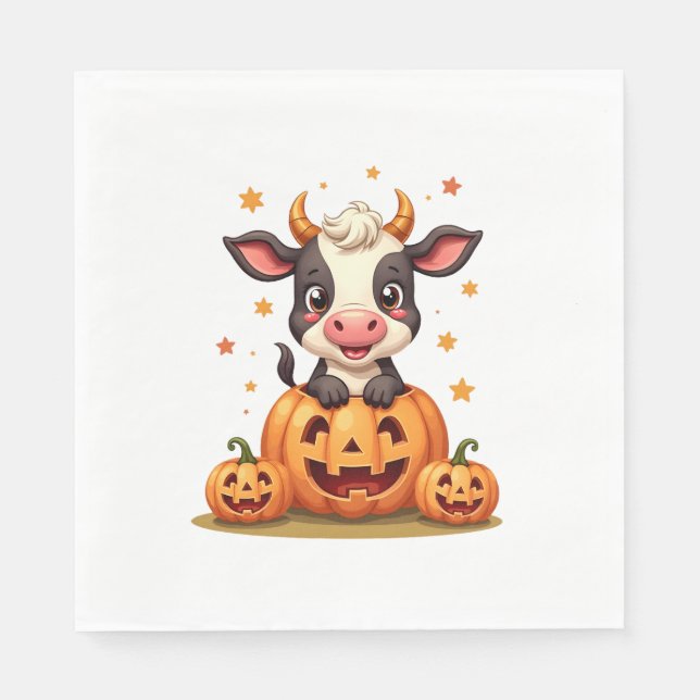Servilleta De Papel Vaca de parche de calabaza (Anverso)