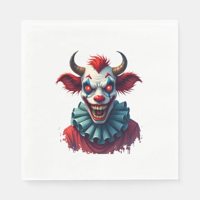 Servilleta De Papel Vaca de Payaso del Terror (Anverso)