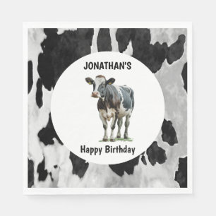 Servilleta De Papel Vaca en blanco y negro