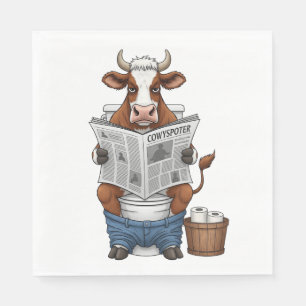 Servilleta De Papel Vaca en inodoro PNG, divertido animal de granja