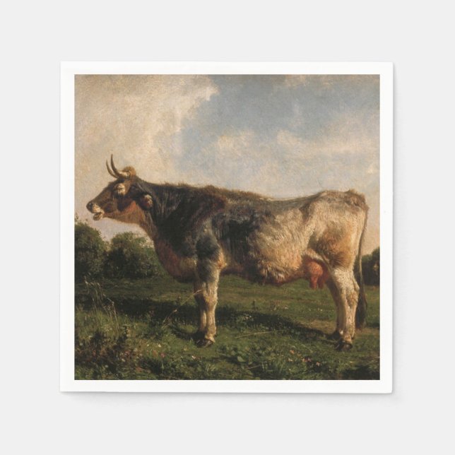 Servilleta De Papel Vaca en un campo (animal de granja) (de Filippo Pa (Anverso)