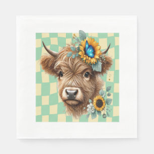 Servilleta De Papel Vaca Girasol Png, Vaca Highland Lindo