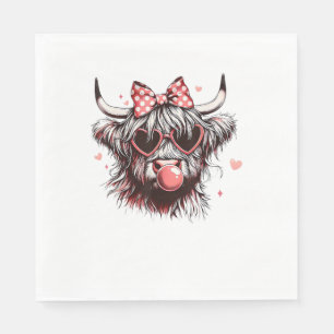 Servilleta De Papel Vaca Highland de Valentine Coquette Bow Heifer