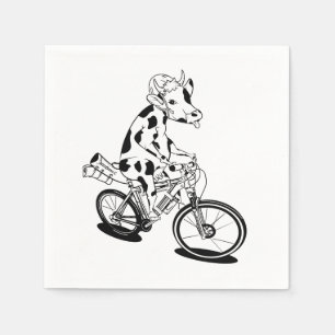 Servilleta De Papel Vaca montando en bicicleta de montaña