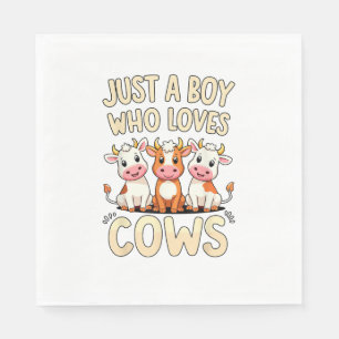 Servilleta De Papel Vaca _ Niños y niños, sólo un chico que ama las va