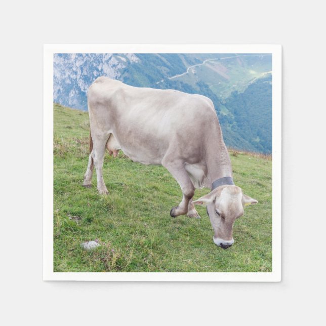 Servilleta De Papel Vaca pastando (Anverso)