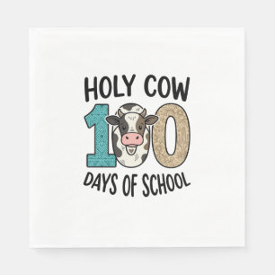 Servilleta De Papel Vaca Sagrada 100 Días de Escuela Camiseta de Vaca 