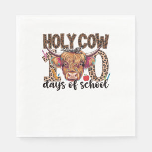 Servilleta De Papel Vaca Santa 100 días de escuela 100 días de enseñan