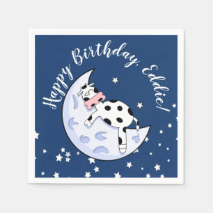 Servilleta De Papel Vaca sobre la luna