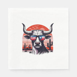 Servilleta De Papel Vaca usando gafas de sol de Texas