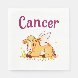 Servilleta De Papel Vaca Zodiaca de Cáncer, Cáncer Curado