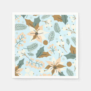 Servilleta De Papel Vacaciones de invierno de Poinsettia