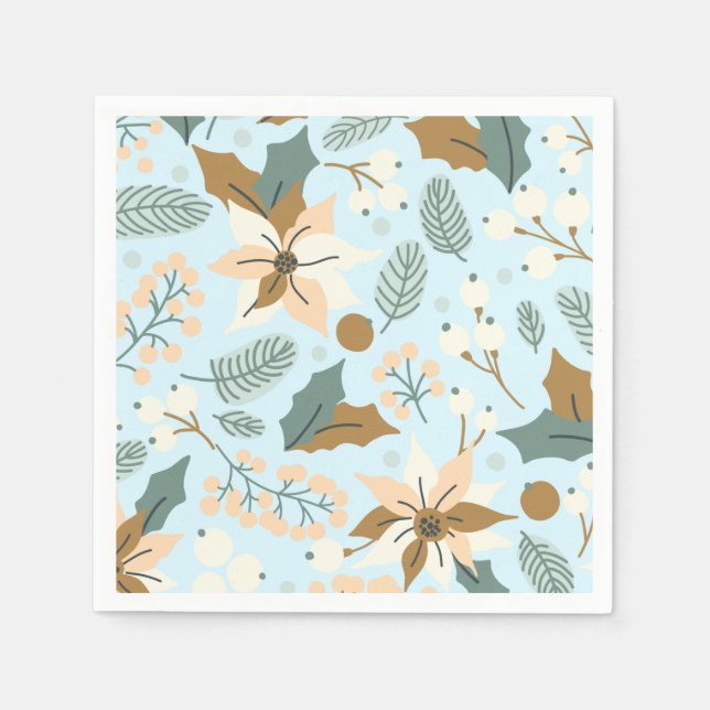 Servilleta De Papel Vacaciones de invierno de Poinsettia (Anverso)