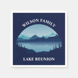 Servilleta De Papel Vacaciones de lagos azules familiares personalizad
