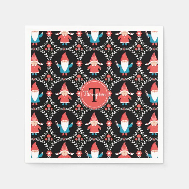 Servilleta De Papel Vacaciones de Navidades de Gnome Cute (Anverso)