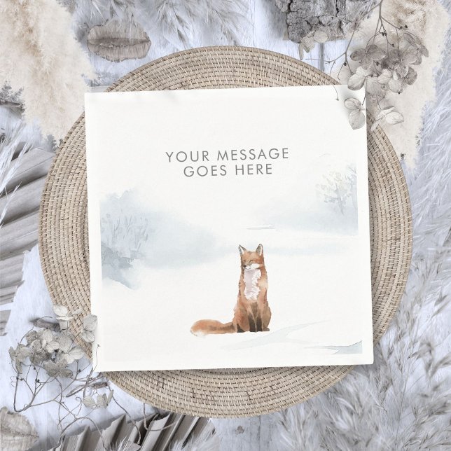 Servilleta De Papel Vacaciones de Navidades de Winter Woodland Scene F (Winter Woodland Scene Fox Christmas Holidays Napkins)