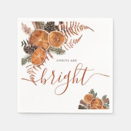 Servilleta De Papel Vacaciones Rústicas De Citrus Y Pino En Invierno