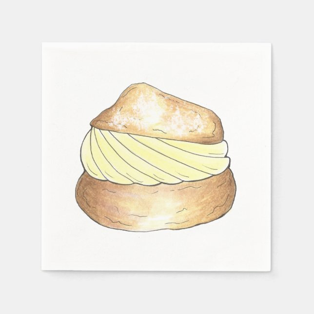 Servilleta De Papel Vainilla Cream Puff Bollería Francesa Napkins (Anverso)