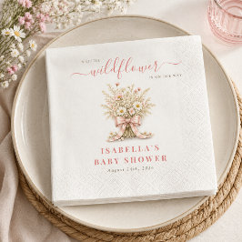 Servilleta De Papel Vajilla de flores silvestres rosadas polvorientas