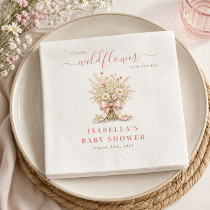 Servilleta De Papel Vajilla de flores silvestres rosadas polvorientas 