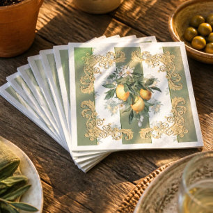 Servilleta De Papel Vajilla elegante de limón toscano