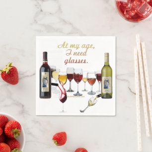 Servilleta De Papel Vajilla para vino SlipperyJoe's juego de palabras 