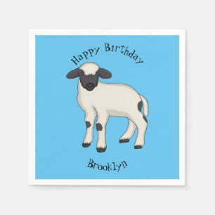 Servilleta De Papel Valais Blacknose ilustracion personalizado ovino