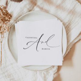 Servilleta De Papel VALENTINA Chic Elegante Bodas Letra Script