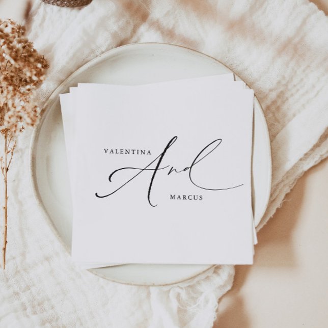 Servilleta De Papel VALENTINA Chic Elegante Bodas Letra Script (Subido por el creador)