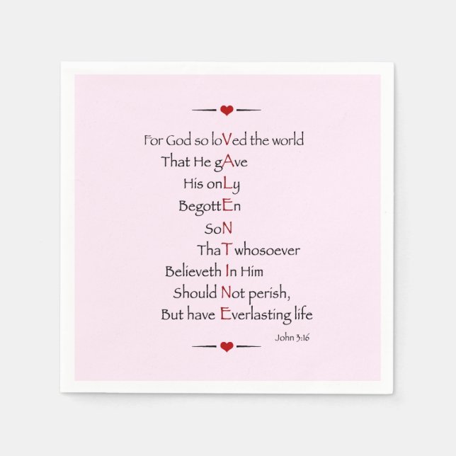 Servilleta De Papel VALENTINA - Por Dios tan amado el mundo (Anverso)