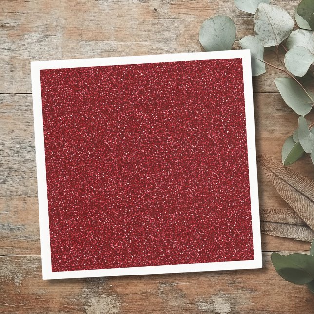 Servilleta De Papel Valentine Classic Trendy Red Glitter (Subido por el creador)