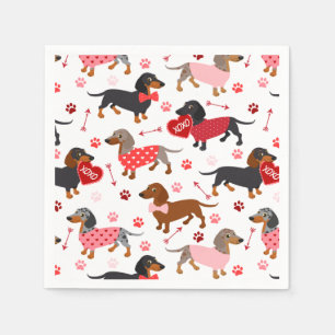 Servilleta De Papel Valentine Dachshund Napkins