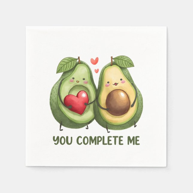Servilleta De Papel Valentine Gift Aguacate Me Completas (Anverso)