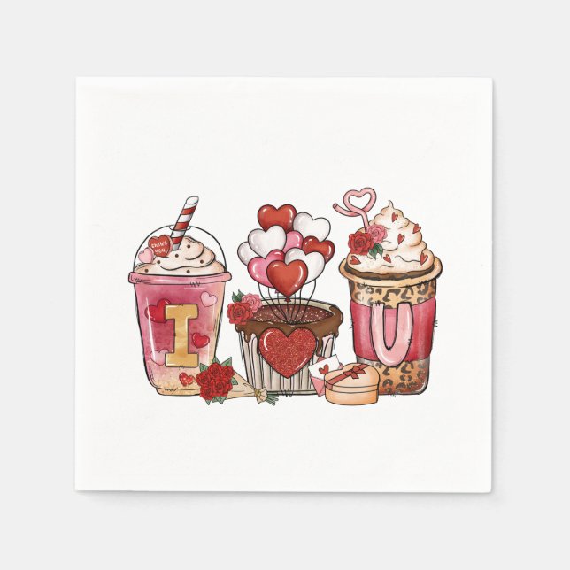 Servilleta De Papel Valentine Gift | I Love You (Anverso)
