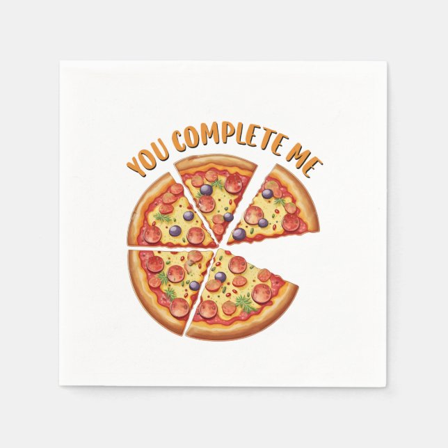 Servilleta De Papel Valentine Gift Pizza que me completa (Anverso)