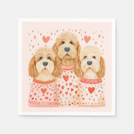 Servilleta De Papel Valentine Goldendoodle Dogs