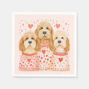 Servilleta De Papel Valentine Goldendoodle Dogs