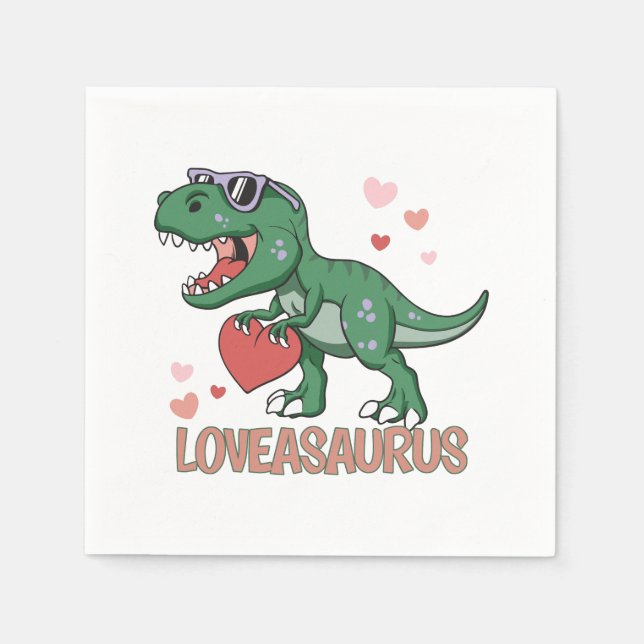 Servilleta De Papel Valentine Loveasaurus (Anverso)