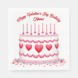 Servilleta De Papel Valentine's Day Birthday Cake Customizable Candles