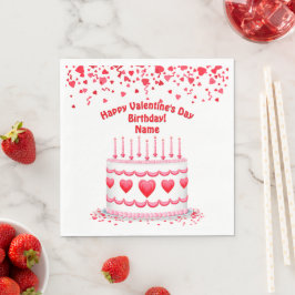 Servilleta De Papel Valentine's Day Birthday Cake Customizable Candles